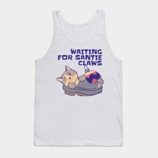 Waiting for Santie Claws Cat Tank Top